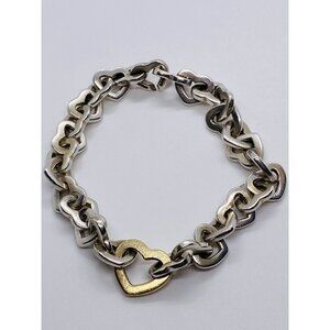 SOLD!!! Tiffany & Co Heart Link Bracelet In Sterling Silver & 18K Yellow Gold